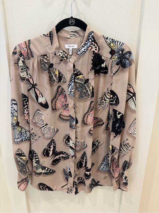 Reiss Tops - Reiss Nouela Butterfly-Print Blouse